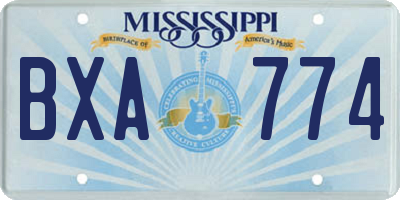 MS license plate BXA774