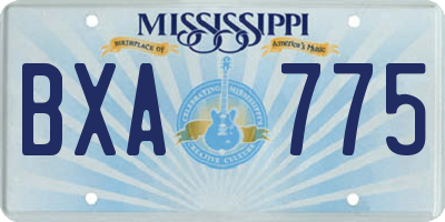 MS license plate BXA775