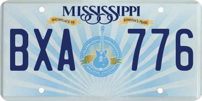 MS license plate BXA776