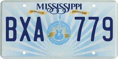 MS license plate BXA779