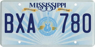 MS license plate BXA780