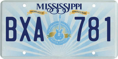 MS license plate BXA781