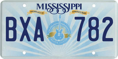 MS license plate BXA782