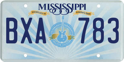 MS license plate BXA783
