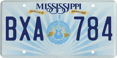 MS license plate BXA784