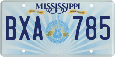 MS license plate BXA785