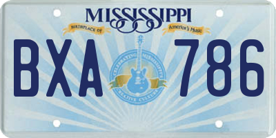 MS license plate BXA786