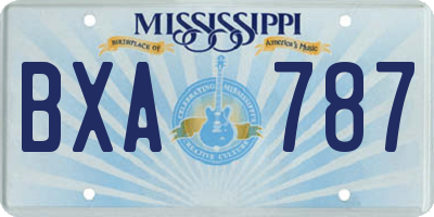 MS license plate BXA787