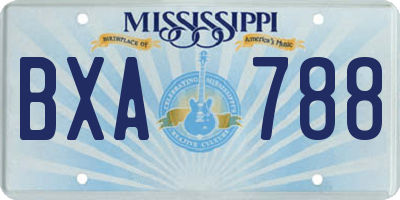 MS license plate BXA788