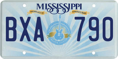MS license plate BXA790