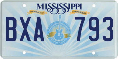 MS license plate BXA793