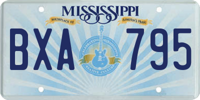 MS license plate BXA795