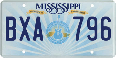 MS license plate BXA796