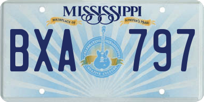 MS license plate BXA797