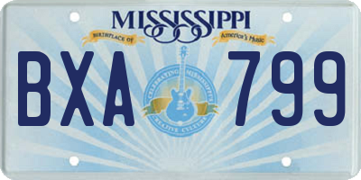 MS license plate BXA799
