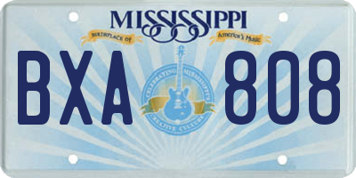 MS license plate BXA808