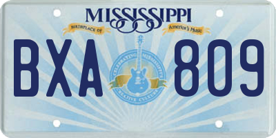 MS license plate BXA809