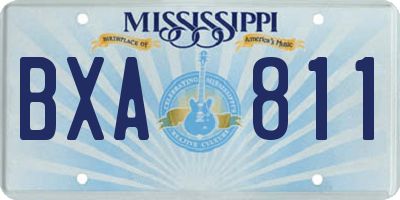 MS license plate BXA811