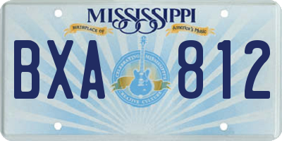 MS license plate BXA812