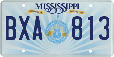 MS license plate BXA813