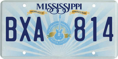 MS license plate BXA814