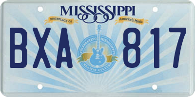 MS license plate BXA817