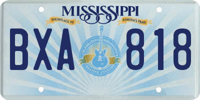 MS license plate BXA818