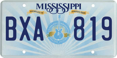 MS license plate BXA819
