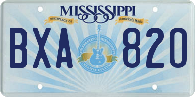 MS license plate BXA820