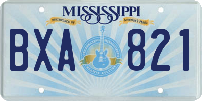 MS license plate BXA821