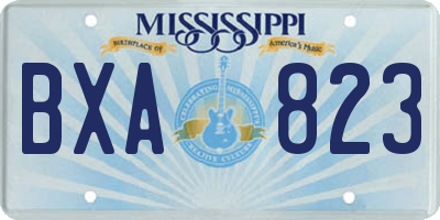 MS license plate BXA823