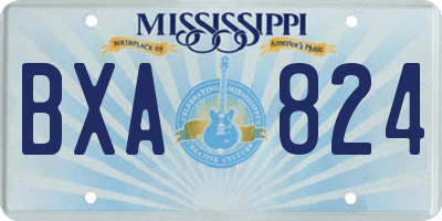 MS license plate BXA824