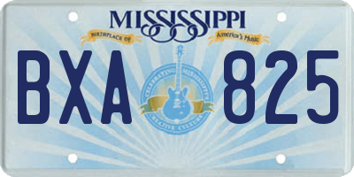 MS license plate BXA825