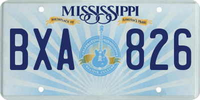 MS license plate BXA826