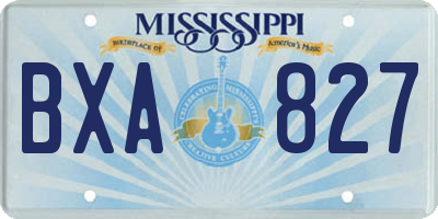 MS license plate BXA827