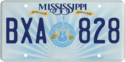 MS license plate BXA828