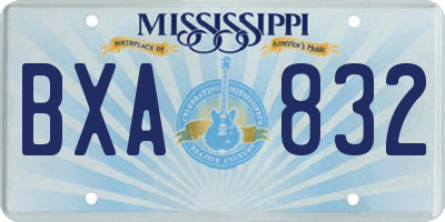 MS license plate BXA832
