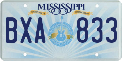 MS license plate BXA833