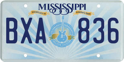 MS license plate BXA836