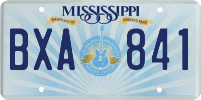 MS license plate BXA841