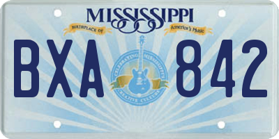MS license plate BXA842