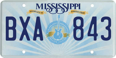 MS license plate BXA843
