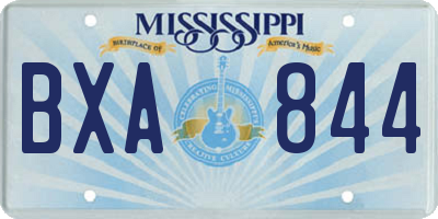 MS license plate BXA844