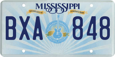 MS license plate BXA848
