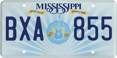 MS license plate BXA855