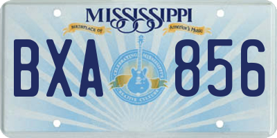 MS license plate BXA856