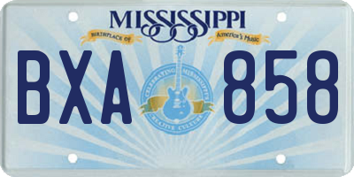 MS license plate BXA858