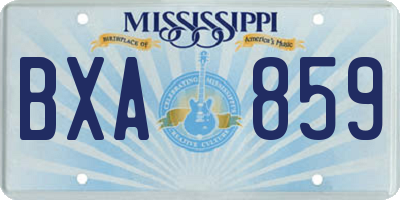 MS license plate BXA859
