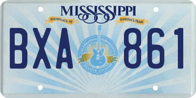 MS license plate BXA861