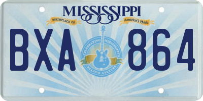 MS license plate BXA864